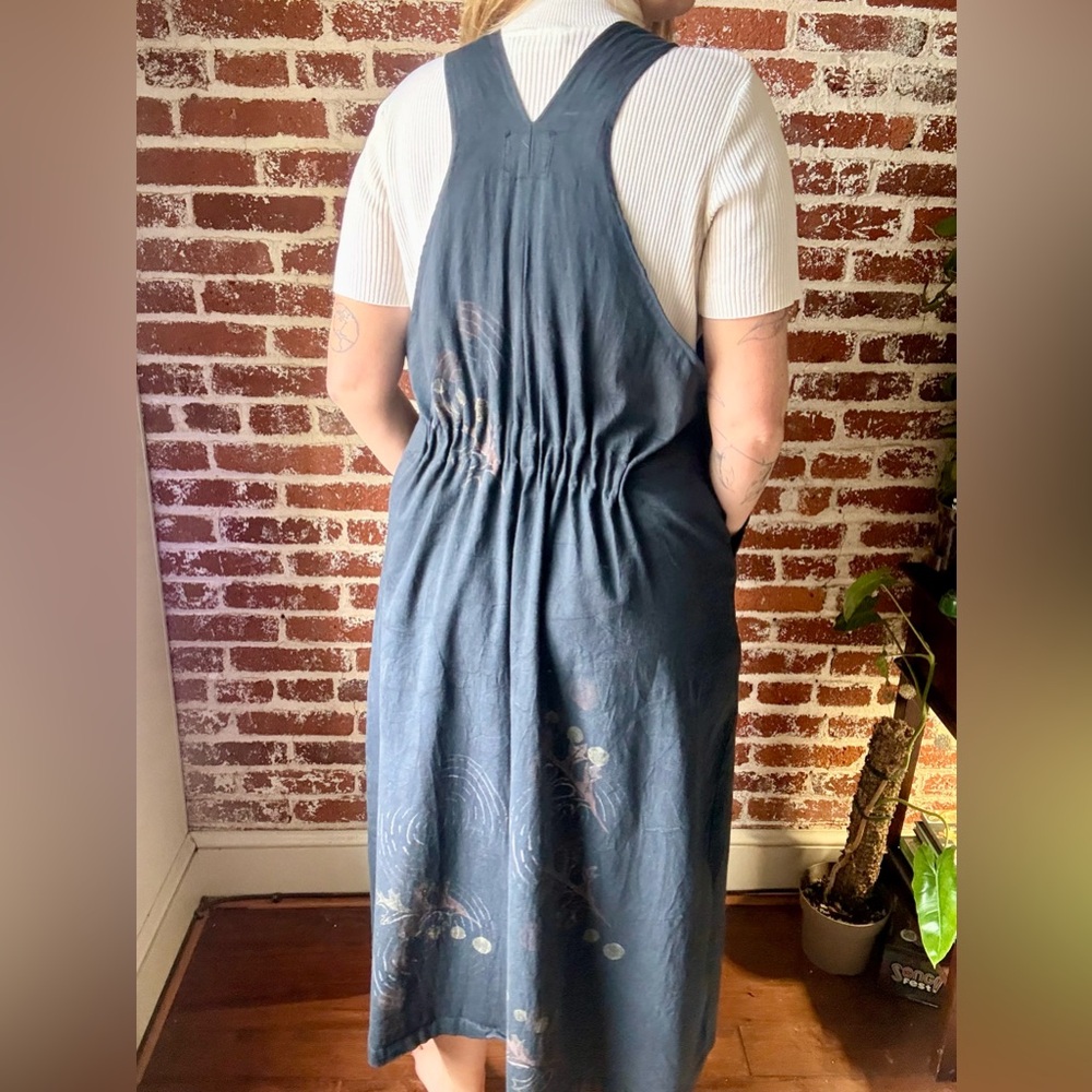 90s Blue Fish Hand Painted Dress by Jennifer Barclay - Picture 6 of 10
